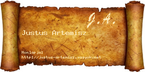 Justus Artemisz névjegykártya
